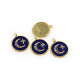 Shiny Enamel Moon Pendant-DIY Jewelry Making Accessories   26x28mm
