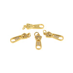 Shiny Micro Pavé Zipper Puller-DIY Jewelry Making Accessories   6x17mm