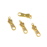Shiny Micro Pavé Zipper Puller-DIY Jewelry Making Accessories   6x17mm
