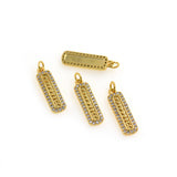 Shiny Micropavé Rectangular Pendant-DIY Jewelry Making Accessories   5.5x19mm