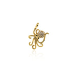 Shiny Micropavé Octopus Pendant-DIY Jewelry Making Accessories   18x25mm