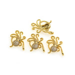 Shiny Micropavé Octopus Pendant-DIY Jewelry Making Accessories   18x25mm