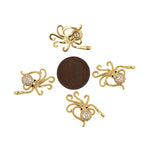 Shiny Micropavé Octopus Pendant-DIY Jewelry Making Accessories   18x25mm