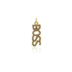 Shiny Micropavé BOSS Pendant-DIY Jewelry Making Accessories   7x20mm