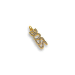 Shiny Micropavé BOSS Pendant-DIY Jewelry Making Accessories   7x20mm