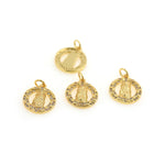 Shiny Round Micropavé Virgin Mary Pendant-DIY Jewelry Making Accessories   15x17mm