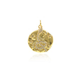Shiny Round Snake Zircon Pendant-DIY Jewelry Making Accessories   20x23mm