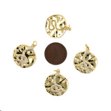 Shiny Round Snake Zircon Pendant-DIY Jewelry Making Accessories   20x23mm