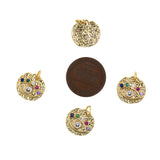 Shiny Round Evil Eye Zircon Pendant-DIY Jewelry Making Accessory   14mm