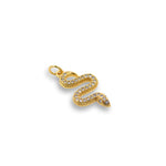 Shiny Micropavé Snake Pendant-DIY Jewelry Making Accessories   12x22mm