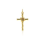 Shiny Cross Rose Pendant-DIY Jewelry Making Accessories   15x26mm