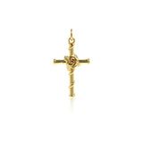 Shiny Cross Rose Pendant-DIY Jewelry Making Accessories   15x26mm