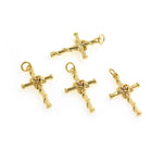 Shiny Cross Rose Pendant-DIY Jewelry Making Accessories   15x26mm