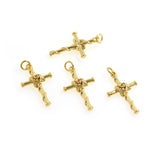Shiny Cross Rose Pendant-DIY Jewelry Making Accessories   15x26mm