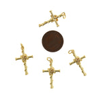 Shiny Cross Rose Pendant-DIY Jewelry Making Accessories   15x26mm