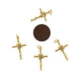 Shiny Cross Rose Pendant-DIY Jewelry Making Accessories   15x26mm