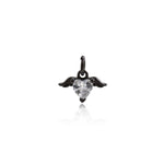 Shiny Wing Heart Shaped Zircon Pendant-DIY Jewelry Making Accessories   12x8mm