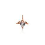 Shiny Wing Heart Shaped Zircon Pendant-DIY Jewelry Making Accessories   12x8mm