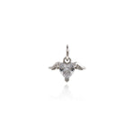 Shiny Wing Heart Shaped Zircon Pendant-DIY Jewelry Making Accessories   12x8mm