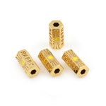 18K Gold Filled Hexagon Tube Spacer Beads for DIY Personalized Jewelry Making 9x20mm