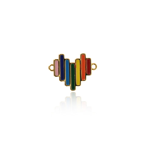 Shiny Colorful Enamel Heart Connector-DIY Jewelry Making Accessories   13x17x2mm