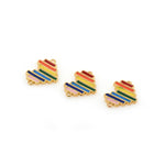 Shiny Colorful Enamel Heart Connector-DIY Jewelry Making Accessories   13x17x2mm