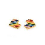 Shiny Colorful Enamel Heart Connector-DIY Jewelry Making Accessories   13x17x2mm