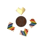 Shiny Colorful Enamel Heart Connector-DIY Jewelry Making Accessories   13x17x2mm