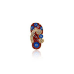 Shiny Enamel Evil Eye Slipper Pendant-DIY Jewelry Making Accessories   23x11x6mm