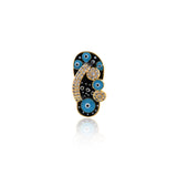 Shiny Enamel Evil Eye Slipper Pendant-DIY Jewelry Making Accessories   23x11x6mm