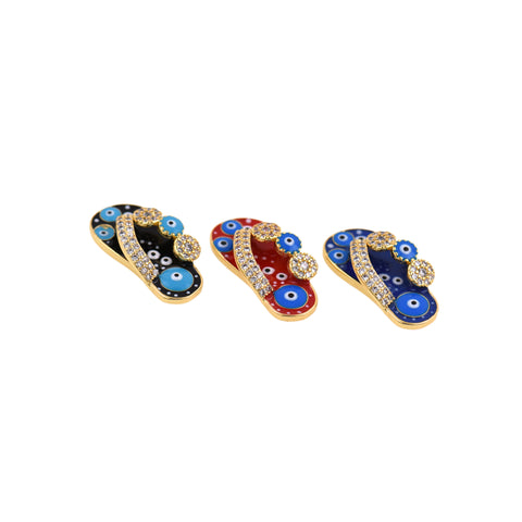Shiny Enamel Evil Eye Slipper Pendant-DIY Jewelry Making Accessories   23x11x6mm