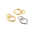 Shiny Minimalist Heart Shaped Lobster Clasp-DIY Jewelry Making Accessories   29x20x3mm