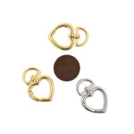 Shiny Minimalist Heart Shaped Lobster Clasp-DIY Jewelry Making Accessories   29x20x3mm