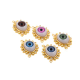 Shiny Evil Eye Zircon Connector-DIY Jewelry Making Accessories   12x24x7mm