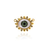 Shiny Evil Eye Zircon Connector-DIY Jewelry Making Accessories   12x24x7mm