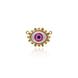 Shiny Evil Eye Zircon Connector-DIY Jewelry Making Accessories   12x24x7mm