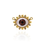 Shiny Evil Eye Zircon Connector-DIY Jewelry Making Accessories   12x24x7mm