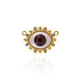 Shiny Evil Eye Zircon Connector-DIY Jewelry Making Accessories   12x24x7mm