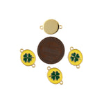 Shiny Enamel Clover Connector-DIY Jewelry Making Accessories   15x10x1.5mm