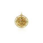 Shiny Round Snake Zircon Pendant-DIY Jewelry Making Accessories   31x25x4mm
