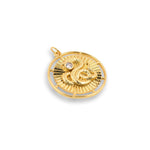 Shiny Round Snake Zircon Pendant-DIY Jewelry Making Accessories   31x25x4mm