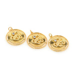 Shiny Round Snake Zircon Pendant-DIY Jewelry Making Accessories   31x25x4mm