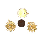 Shiny Round Snake Zircon Pendant-DIY Jewelry Making Accessories   31x25x4mm