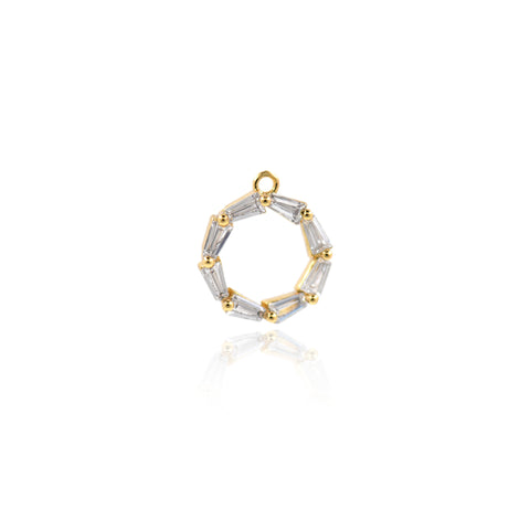 Shiny Circle Hollow Zircon Pendant-DIY Jewelry Making Accessories   12x10x2.8mm