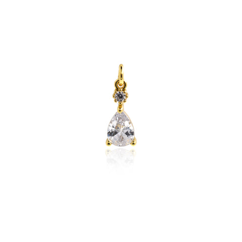 Shiny Drop-Shaped Zircon Pendant-DIY Jewelry Making Accessories   15x6x3mm