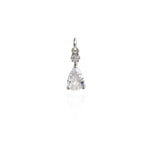 Shiny Drop-Shaped Zircon Pendant-DIY Jewelry Making Accessories   15x6x3mm
