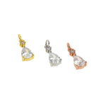 Shiny Drop-Shaped Zircon Pendant-DIY Jewelry Making Accessories   15x6x3mm