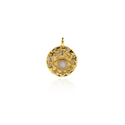 Shiny Round Evil Eye Pendant-DIY Jewelry Making Accessory   30x24x3mm