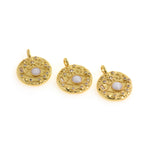Shiny Round Evil Eye Pendant-DIY Jewelry Making Accessory   30x24x3mm