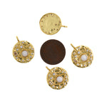 Shiny Round Evil Eye Pendant-DIY Jewelry Making Accessory   30x24x3mm